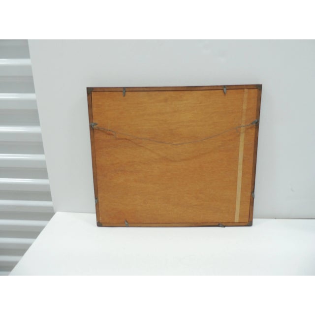 Vintage Framed Watercolor Art Depicting Songbird on Bamboo Frame For Sale - Image 4 of 4