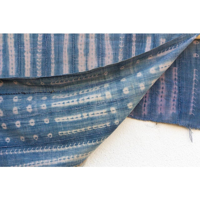 1960s Timbuktu Dusk Indigo Mud Cloth Throw For Sale - Image 5 of 6