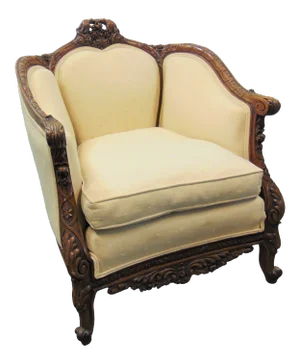 Louis XV Style Carved Lovebirds Lounge Chair