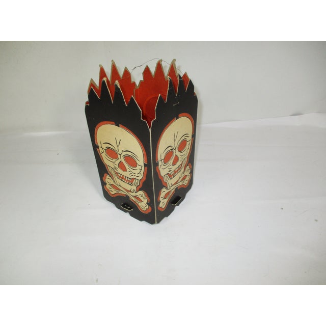 Vintage Halloween Skull and Crossbones Lantern For Sale - Image 4 of 16