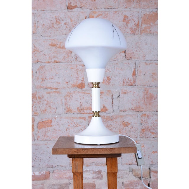 Mid-Century Table Lamp in Brass, Steel and Glass, Czech, 1960s For Sale - Image 4 of 10