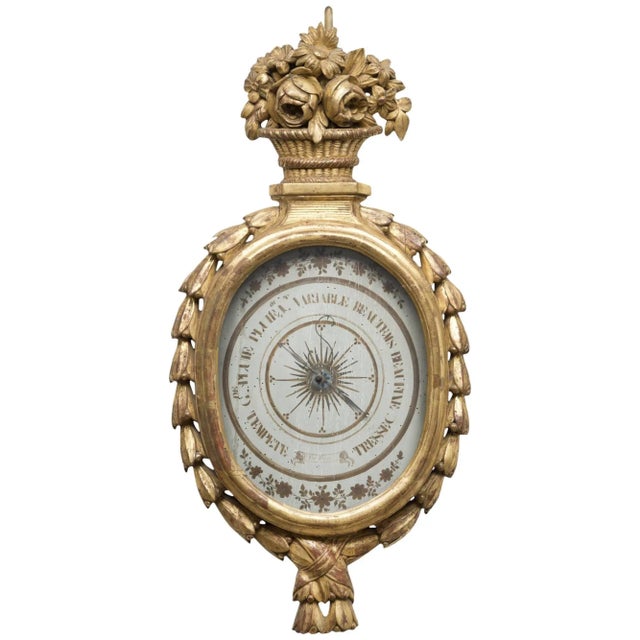 French Louis XVI Giltwood Barometer For Sale In Boston - Image 6 of 6
