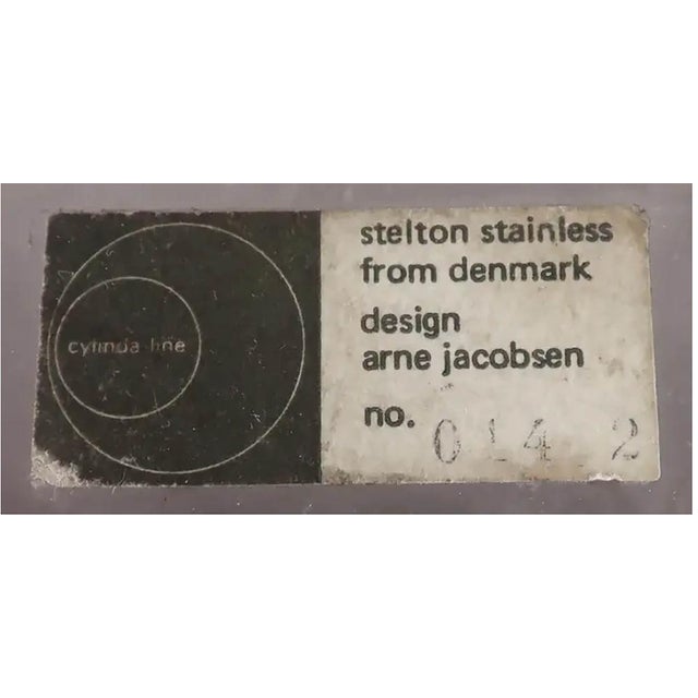 1960s Vintage Danish Stainless Steel Tea Service by Arne Jacobsen, 1965, Set of 6 For Sale - Image 5 of 7