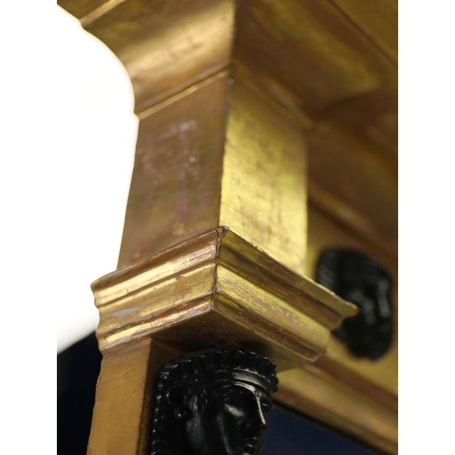 Regency Revival Egyptian Giltwood and Bronze Pier Mirror, 1930 For Sale - Image 9 of 18
