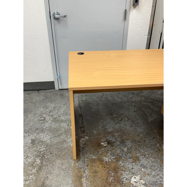 2010s Contemporary Maple Finish Office Desk For Sale - Image 5 of 12