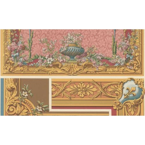 Racinet, Floral Decorative Panel, 1873, Chromolithograph For Sale - Image 6 of 10