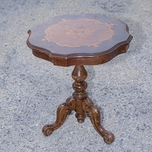 Wood Italian Table Inlaid with Tripod, 1960s For Sale - Image 7 of 9