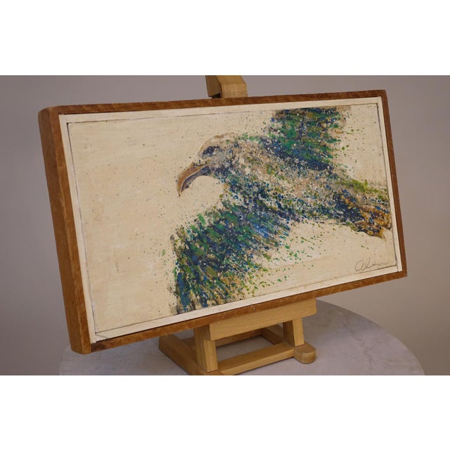 Brilliant example of Abstract Impressionistic Pointillism Fusion of this soaring "Seagull" in flight that is signed...