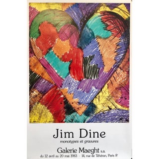 Jim Dine, Rainbow Quilt Heart Pop Art Vintage Offset Lithograph Poster Jim Dine, Maeght, 1983 For Sale