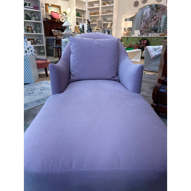 Velvet Chaise in Lavender For Sale - Image 4 of 12