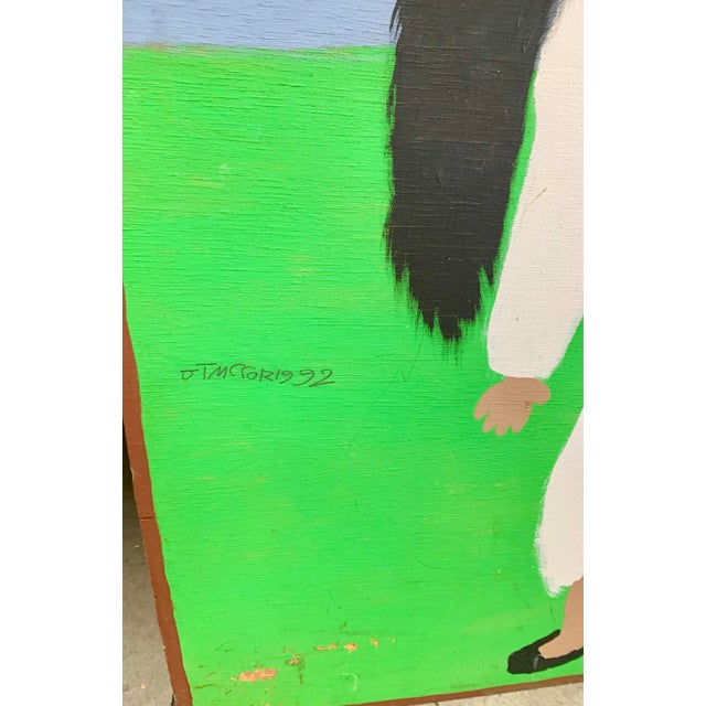 Wood Large Jake j.t. McCord 1990s Outsider Folk Art Painting on Board For Sale - Image 7 of 9