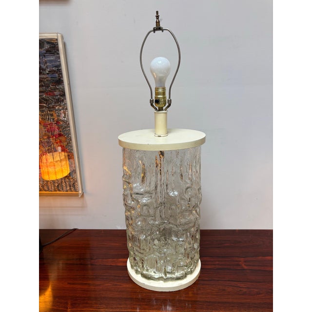 1960s Swedish Molded Glass Table Lamp For Sale - Image 10 of 10