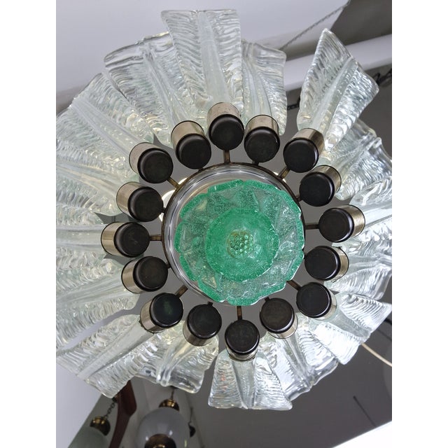 Model 5235 Chandelier in Glass and Brass by Tomaso Buzzi for Venini Murano, 1930s For Sale - Image 15 of 18