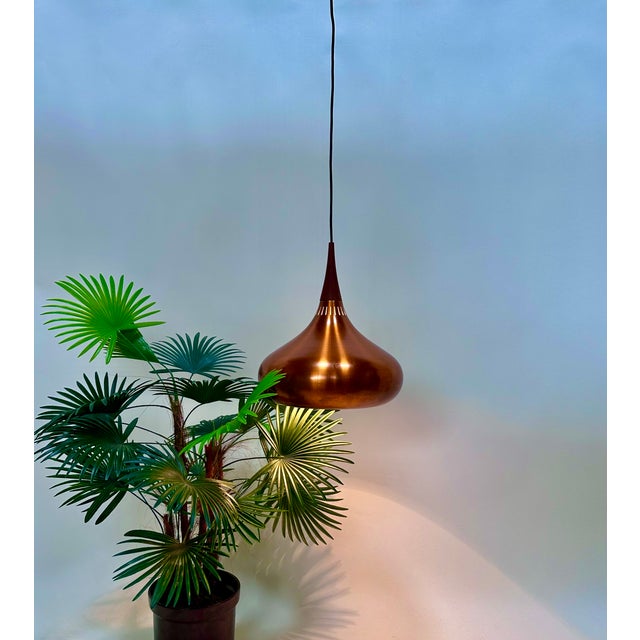 Fog & Mørup Early Model Orient / P2 Copper Hanging Lamp by Jo Hammerborg for Fog & Mørup, Denmark, 1963 For Sale - Image 4 of 17