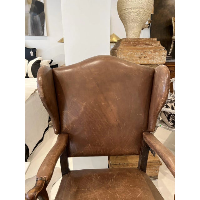18th Century French Leather Reclining Chair For Sale - Image 9 of 9