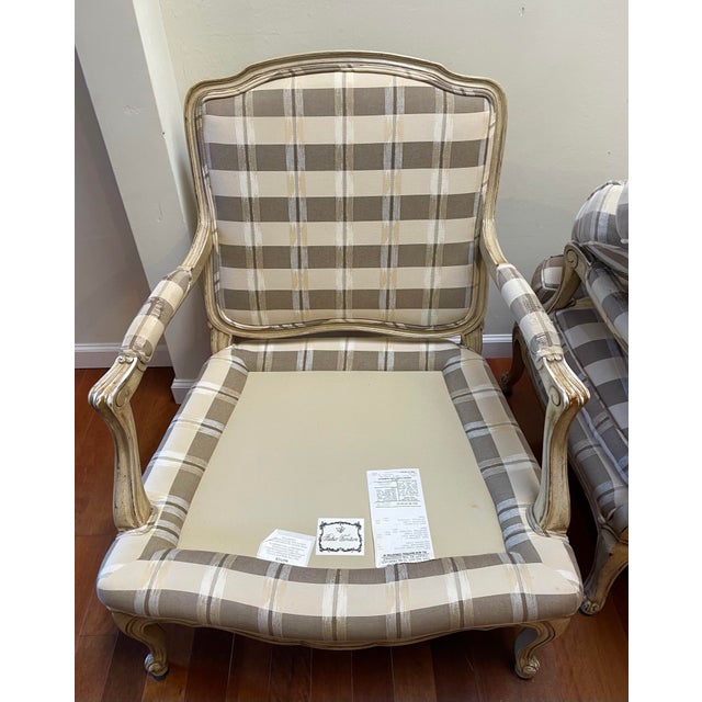 Tan 1980’s Baker Furniture Bergère Chairs a Pair For Sale - Image 8 of 12