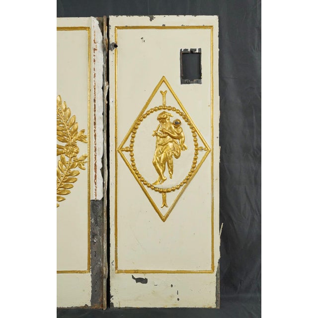 The Plaza Hotel French Cast Iron Fireback Set For Sale - Image 4 of 16