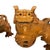Mid 20th Century Chinese Export Carved Wood Guardian Foo Dog Statue, Pair For Sale - Image 12 of 14