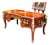 French Rococo Executive Desk – Ornate Wood Desk With 5 Drawers, Gold Leaf & Bronze Details For Sale