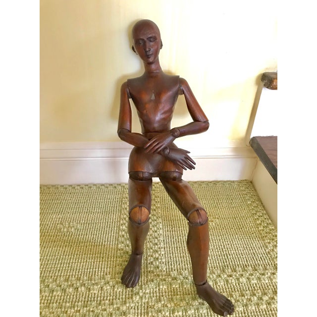 Antique Mid 19th Century Carved Wood Articulated Artists Mannequin Lay Figure Model For Sale - Image 9 of 12