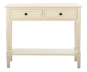 Two Drawer Console in Distressed Cream