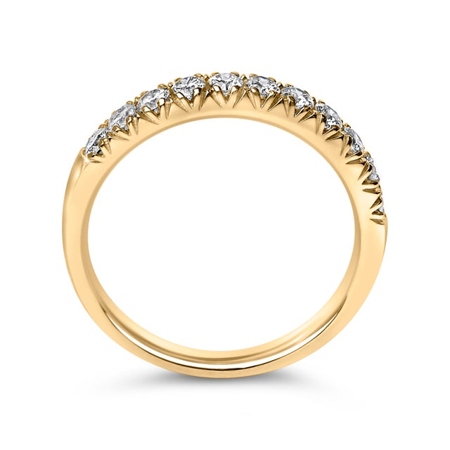 14K Yellow Gold 1/2 Cttw Round Diamond 11 Stone Classic Band For Sale In New York - Image 6 of 7
