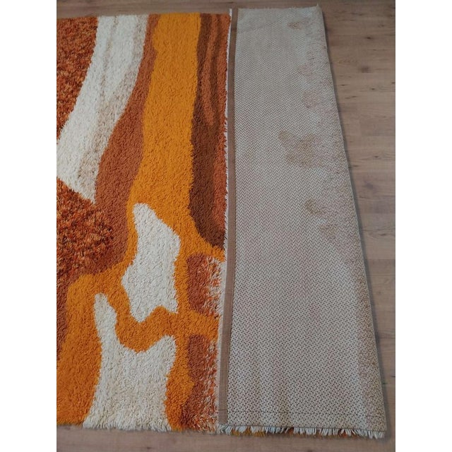 Orange Vintage Wool Rug, 1970s For Sale - Image 8 of 18