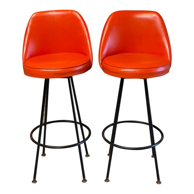 Orange bar stools for sale clearance