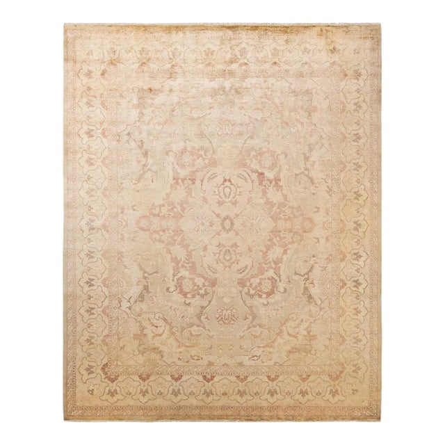 Vintage Traditional Hand Knotted Wool Area Rug, Sand - 8'1" X 9'10" For Sale - Image 9 of 9