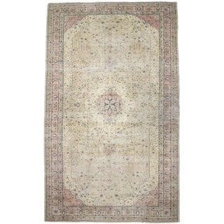 1960s Vintage Turkish Oushak Rug- 13′2″ × 23′9″ For Sale