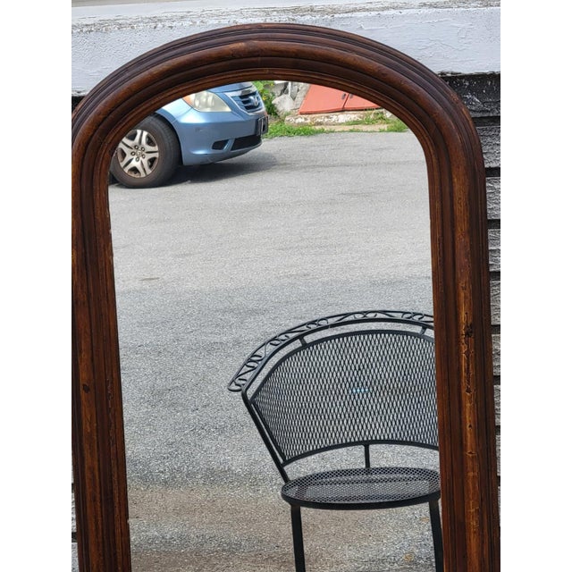 Antique 19th Century American Victorian Walnut Arched Wall Mirror Hallway For Sale - Image 12 of 18