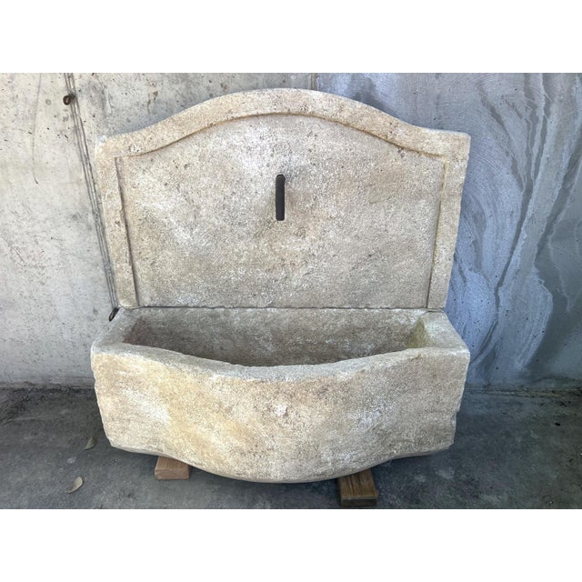 Charleval 2-Piece Limestone Wall Fountain From Provence, France For Sale - Image 11 of 14