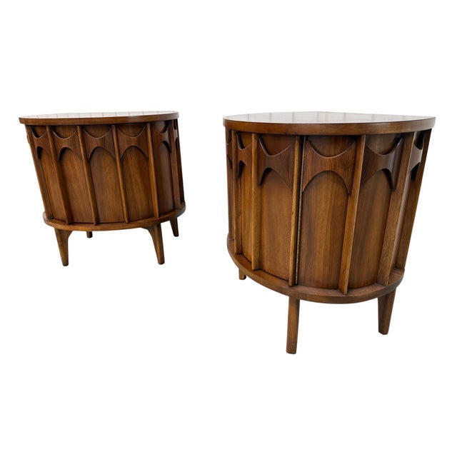 Mid-Century Modern Mid-Century Modern Kent Coffey Perspecta Commode Walnut Nightstands - Set of 2 For Sale - Image 3 of 10