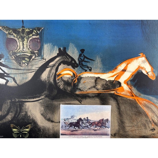 ARTIST: Salvador Dali TITLE: Currier & Ives American Trotting Horses No. 2 MEDIUM: Lithograph + Collage SIGNED: Hand...