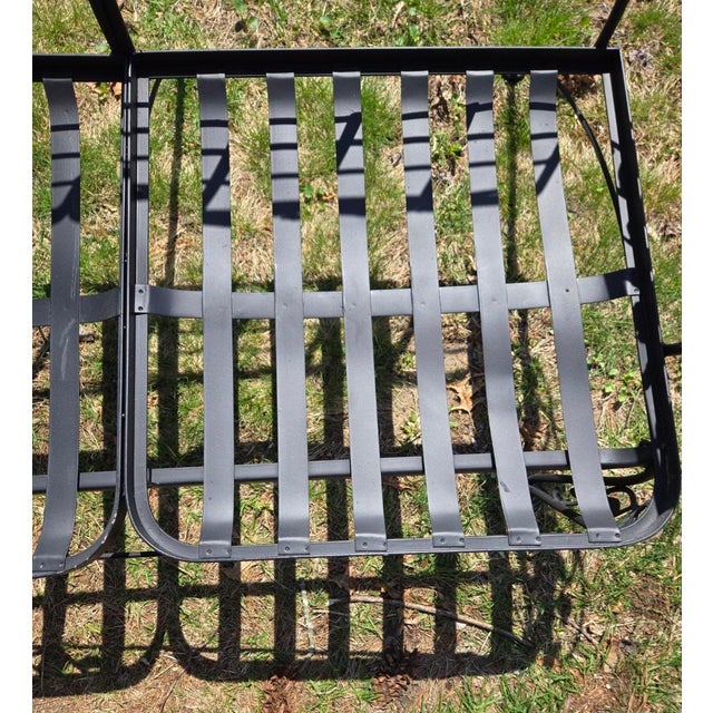 Metal Vintage Woodard Wrought Iron Outdoor Patio Furniture For Sale - Image 7 of 8
