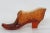 Mid-Century Modern Boyd Daisy and Button Amber Glass Slipper Shoe Figurine For Sale - Image 3 of 12