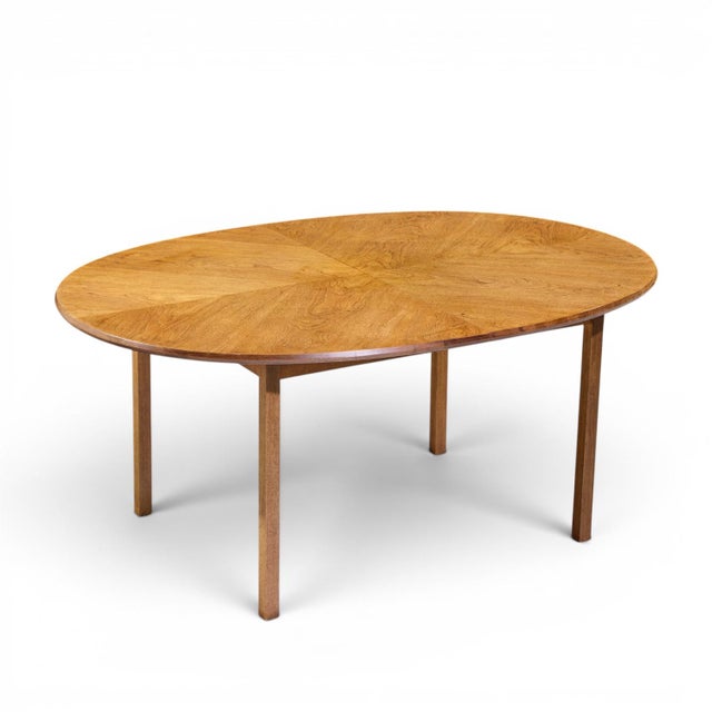 Jack Cartwright for Founders Style Mid Century Oak Expanding Dining Table With 2 Leaves For Sale - Image 13 of 13