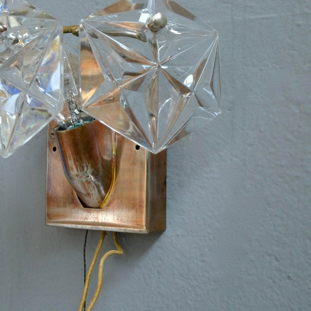Metal Mid-Century Crystal Sconce by Kinkeldey, Germany, 1970s For Sale - Image 7 of 14