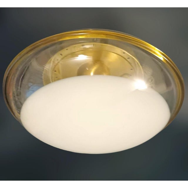 Italian 1960s Murano Milky White Flush Mount For Sale - Image 3 of 9