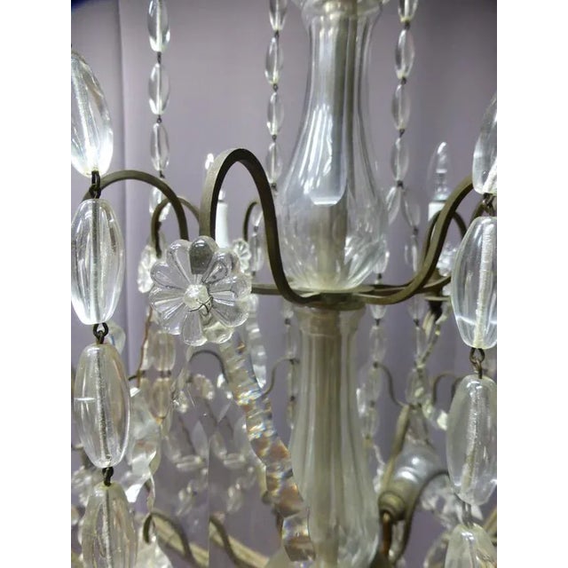 Antique XIX Bronze and Crystal Chandelier For Sale - Image 10 of 11