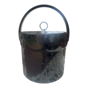 1970s Mid Century Modern Black Vintage Ice Bucket