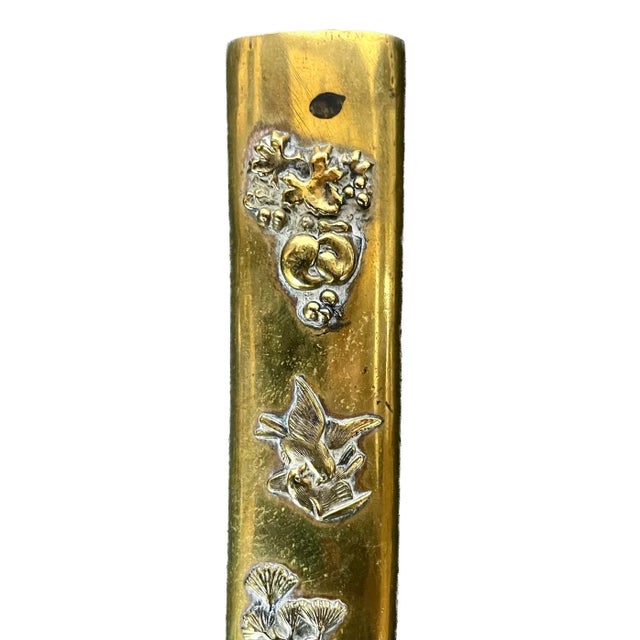 Brass Vintage Brass Hunting Knife W/Brass Sheath For Sale - Image 8 of 10