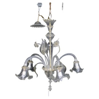 Early 20th Century Arms Chandelier in Murano Glass, Venice For Sale