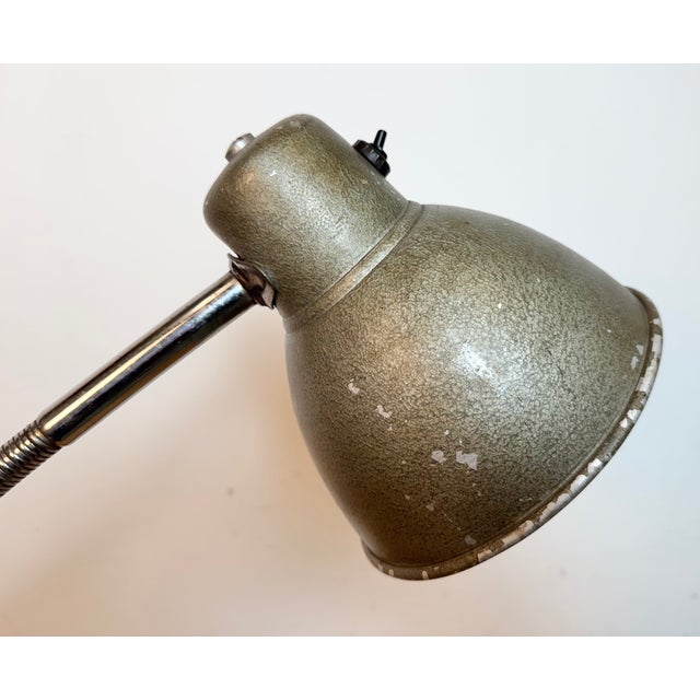 Industrial Grey Workshop Gooseneck Table Lamp, 1960s For Sale - Image 14 of 18