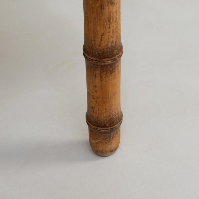 1900s French Faux Bamboo Console Table With Marble Top For Sale - Image 13 of 18