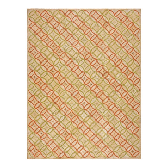 Contemporary Handmade Cotton Hooked Rug ( 10' x 14' - 305 x 427cm ) For Sale