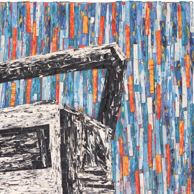 Arts & Crafts The Frequency of a Loving Heart - Colorful Figurative Mixed Media Texture Art Original Artwork by Amadou Opa Bathily For Sale - Image 3 of 9