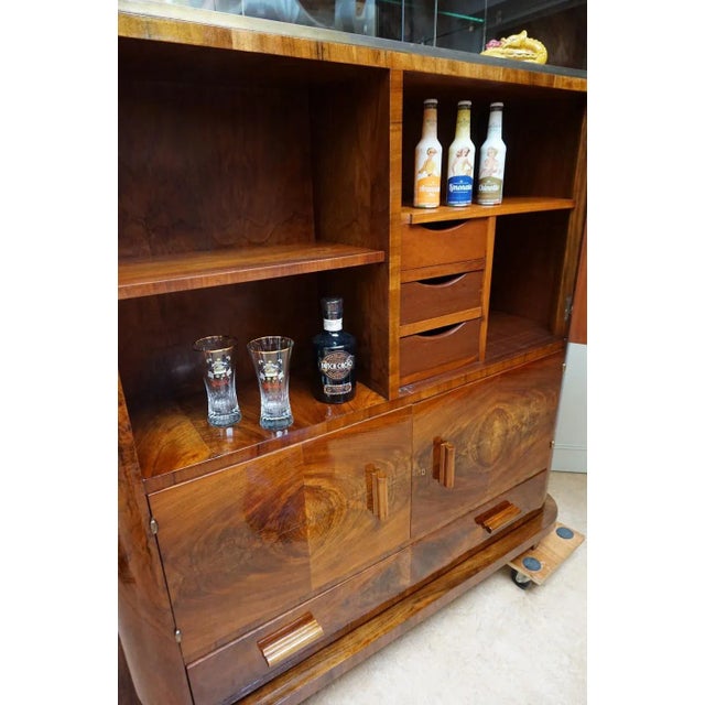 Art Deco Walnut Display Cabinet with Secret Compartment by Jindřich Halabala, 1930s For Sale - Image 11 of 18
