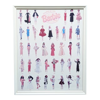 Vintage Barbie Doll Poster Framed Art For Sale