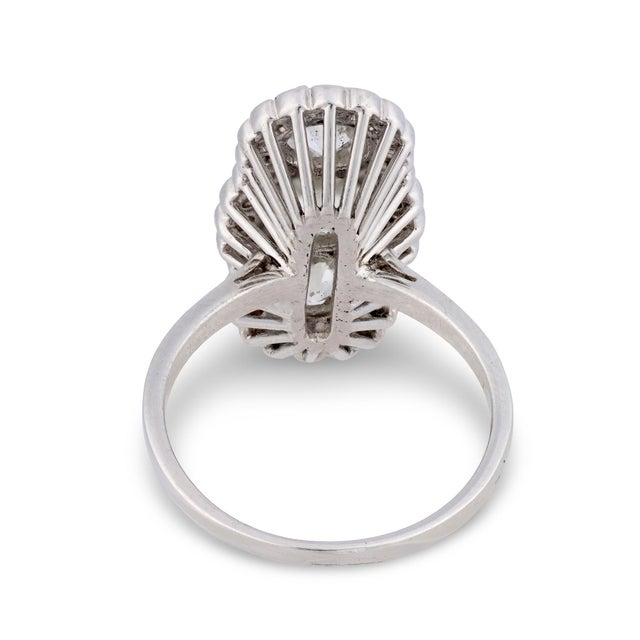 1930s Art Deco Old Cut Diamond Platinum Navette Ring, Size 6.5 For Sale In Los Angeles - Image 6 of 6